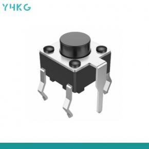 6X6  Vertical Push tactile switch with ground pin THG-06